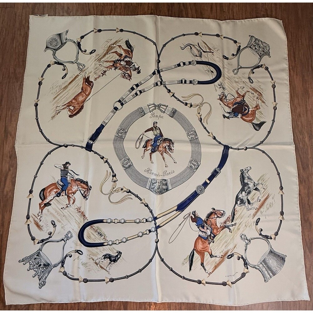 Hermes Pampa Silk 90cm Equestrian Scarf - Picture 1 of 7